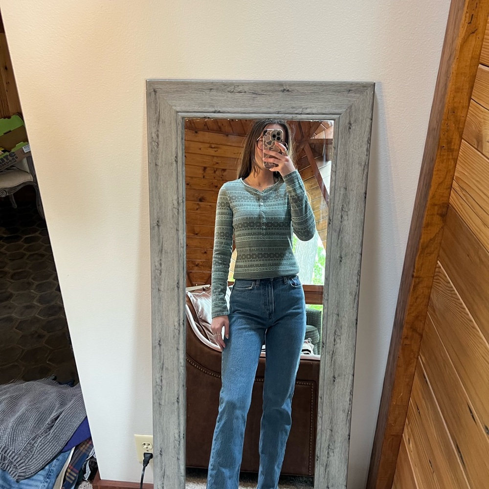 Columbia Teal Patterned Thermal Top